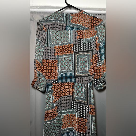 Kut From The Same Kloth Elegant Patchwork Long Sleeve Dress Size 8 - Picture 16 of 16